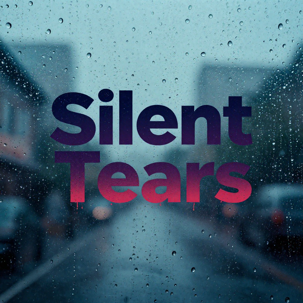 Silent Tears cover — rain on a window at night